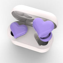 Load image into Gallery viewer, Wisoqu Heart Shaped Cordless Earbuds, Bluetooth 5.3 Headphones, HiFi Stereo Sound Ear Buds, Earphones with Charging Case, for Girls Women (Violet), Purple_1
