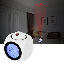 Load image into Gallery viewer, with Voice Talking LED Time Temperature for BedroomProjection Alarm Clock for Bedrooms Digital Voice Report Alarm Clock 12/24 HDigital Electric Clocks Projection On Ceiling, Bedside, Office (White)_1326
