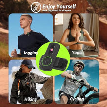 Load image into Gallery viewer, wiwoo 64GB Sport Clip on MP3 Player with Bluetooth- Superlight Mini MP3 Player with FM Radio,Recorder,MicroSD Support,Shuffle Playback for Jogging,Running,Cycling, Hiking,Climbing and Yoga, blackandgreen_37
