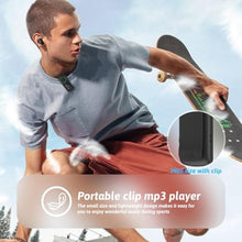 Load image into Gallery viewer, wiwoo 64GB Sport Clip on MP3 Player with Bluetooth- Superlight Mini MP3 Player with FM Radio,Recorder,MicroSD Support,Shuffle Playback for Jogging,Running,Cycling, Hiking,Climbing and Yoga, blackandgreen_38
