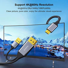 Load image into Gallery viewer, WJESOG DisplayPort to USB C Cable 6.6ft 4K@60Hz with USB Cable Adapter,DP Male to Type-C Male Converter Support Touch with Nreal Air VR, MacBook Pro/Air 2020/2018, iPad Pro/Air, XPS, Black_217
