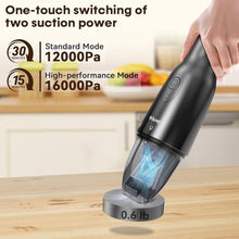 Load image into Gallery viewer, Wkzay Cordless Handheld Vacuum Cleaner - 16000 Pa Suction and Brushless Motor for Rechargeable Lightweight and Portable Cleaning in Home, Black_5988
