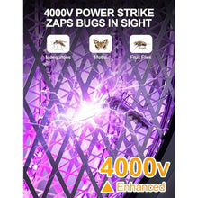 Load image into Gallery viewer, WOCVRYY Electric Fly Swatter Foldable Bug Zapper Racket with 4000V 1800mAh Rechargeable Battery 5-Layer Safety Mesh Dual Modes with Mosquito Light Suitable for Indoor or Outdoor Use(Black)_1091
