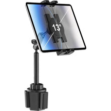 Load image into Gallery viewer, woleyi Cup Holder Tablet Holder for Car - [Metal Arm] Heavy Duty Car Cup Tablet Mount 360 Height Adjustable Car Stand, for 4.7-13" Tablets iPad Pro Air Mini, Galaxy Tabs, Z Fold, Kindle Fire, iPhone, Black_1
