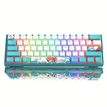 Load image into Gallery viewer, Womier 60% Percent Keyboard,WK61 V2 Mechanical RGB Wired Gaming Keyboard,Hot-Swappable Creamy Key Board with PBT Keycaps,Linear Red Switch for Windows/MAC (Blue), WKVBlue_1
