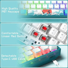Load image into Gallery viewer, Womier 60% Percent Keyboard,WK61 V2 Mechanical RGB Wired Gaming Keyboard,Hot-Swappable Creamy Key Board with PBT Keycaps,Linear Red Switch for Windows/MAC (Blue), WKVBlue_8459
