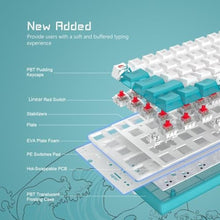 Load image into Gallery viewer, Womier 60% Percent Keyboard,WK61 V2 Mechanical RGB Wired Gaming Keyboard,Hot-Swappable Creamy Key Board with PBT Keycaps,Linear Red Switch for Windows/MAC (Blue), WKVBlue_8461
