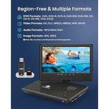 Load image into Gallery viewer, WONNIE 12.5 Inch Portable DVD Player with 10.5 Inch Swivel HD Screen, with Car Headrest Case, 5-Hour Rechargeable Battery, Car Charger and AC Adapter, Supports USB/SD Card/Sync TV, All Regions_44

