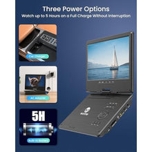 Load image into Gallery viewer, WONNIE 12.5 Inch Portable DVD Player with 10.5 Inch Swivel HD Screen, with Car Headrest Case, 5-Hour Rechargeable Battery, Car Charger and AC Adapter, Supports USB/SD Card/Sync TV, All Regions_45
