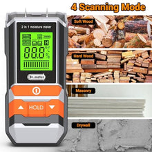Load image into Gallery viewer, Wood Moisture Meter, 2 in 1 Pin &amp; Pinless Moisture Tester, Digital Humidity Sensor Detector for Wood Firewood Drywall Floor Woodworking, Water Leak Detector for Building Home_5
