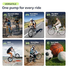 Load image into Gallery viewer, Woowind Mini Bike Pump, 25s Fast, Presta Schrader, Road &amp; MTB, 120 PSI, Silver_737
