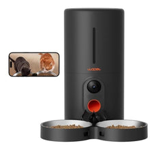 Load image into Gallery viewer, WOPET Automatic Cat Feeder with Camera for Two Cats, 1080p HD Automatic Dog Feeder, 5G WiFi Pet Feeder with Night Vision for Cat &amp; Dog, SD Card Storage &amp; 2-Way Audio, BlackBlack_1

