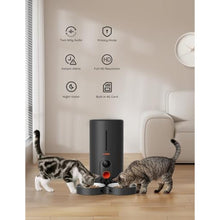 Load image into Gallery viewer, WOPET Automatic Cat Feeder with Camera for Two Cats, 1080p HD Automatic Dog Feeder, 5G WiFi Pet Feeder with Night Vision for Cat &amp; Dog, SD Card Storage &amp; 2-Way Audio, BlackBlack_8952
