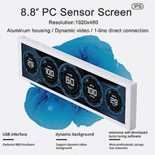 Load image into Gallery viewer, WOWNOVA 8.8" Computer Temp Monitor (Dynamic Theme Supported), 1 Click 1 Cable to Get Started Quickly PC Temperature Display Sensor Panel IPS Mini Secondary Screen CPU RAM HDD Data FPS Monitor (White)_7574
