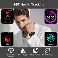 Load image into Gallery viewer, WSQ Smart Watches for Men Women Fitness Tracker Watch 2.04 HD Screen Sport Watch with ChatGpt AI Voice 3 Bands Step Counter 24/7 Heart Rate Sleep Monitor Smartwatch for Android iOS (Black)_663
