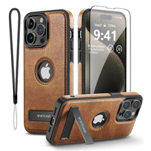 Load image into Gallery viewer, WTCASE Magnetic for iPhone 15 Pro Max Leather Case,Built-in Invisible Stand [Compatible with Magsafe] Protective Slim Kickstand Phone Cover Compatible with iPhone 15 Pro Max (2023) 6.7"(Brown)_1
