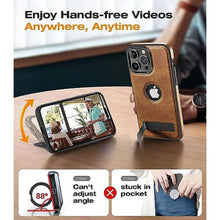 Load image into Gallery viewer, WTCASE Magnetic for iPhone 15 Pro Max Leather Case,Built-in Invisible Stand [Compatible with Magsafe] Protective Slim Kickstand Phone Cover Compatible with iPhone 15 Pro Max (2023) 6.7"(Brown)_8354
