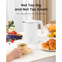 Load image into Gallery viewer, WTJMOV Electric Kettle Stainless Steel, 1.0L Small Water Boiler 1200W Fast Boiling, Double Wall Tea Kettle Pot Automatic Shut Off, Durable Coffee &amp; Tea Maker/Warmer/Heater White_5803
