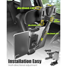 Load image into Gallery viewer, Wukanleng Car Rear View Mirror Tablet Holder, RearView Mirror Phone Mount with Universal 360 Rotatable Retractable Arm for Car SUV Truck Fits iPad Pro 12.9/Air/Mini, Galaxy Z, Garmin, 4-13'' Devices, Black_4544
