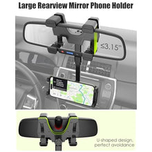 Load image into Gallery viewer, Wukanleng Car Rear View Mirror Tablet Holder, RearView Mirror Phone Mount with Universal 360 Rotatable Retractable Arm for Car SUV Truck Fits iPad Pro 12.9/Air/Mini, Galaxy Z, Garmin, 4-13'' Devices, Black_4545

