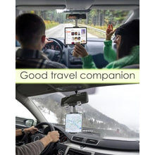 Load image into Gallery viewer, Wukanleng Car Rear View Mirror Tablet Holder, RearView Mirror Phone Mount with Universal 360 Rotatable Retractable Arm for Car SUV Truck Fits iPad Pro 12.9/Air/Mini, Galaxy Z, Garmin, 4-13'' Devices, Black_4547
