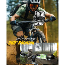 Load image into Gallery viewer, Wukanleng Motorcycle Phone Tablet Mount for 3/4"-11/4" Handlebar, Dual Protection Bike Tablet Holder Fits 4-11" Devices, Bicycle Scooter Handlebar Clamp for iPad Pro/Air/Mini, Galaxy Tab Z Fold, Black_4734
