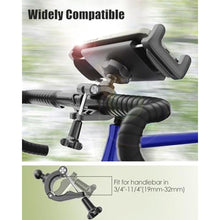 Load image into Gallery viewer, Wukanleng Motorcycle Phone Tablet Mount for 3/4"-11/4" Handlebar, Dual Protection Bike Tablet Holder Fits 4-11" Devices, Bicycle Scooter Handlebar Clamp for iPad Pro/Air/Mini, Galaxy Tab Z Fold, Black_4735
