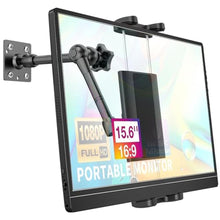 Load image into Gallery viewer, Wukanleng Single Monitor Desktop/Wall Mount Stand - Fits 4.7-15.6'' Monitor, Tablets, Surface Pro - Full Motion Adjustable with Metal Ball Head, Black_1
