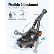 Load image into Gallery viewer, Wukanleng Suction Cup Phone Holder for Tesla Model 3/Y/S/X, Car Dashboard Phone Mount with 360 Rotation, Windshield Hand Free Mount Compatible with iPhone 15 Pro Max 14 13, More 4-7" Smartphones, Black_4701
