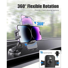 Load image into Gallery viewer, Wukanleng Suction Cup Phone Holder for Tesla Model 3/Y/S/X, Car Dashboard Phone Mount with 360 Rotation, Windshield Hand Free Mount Compatible with iPhone 15 Pro Max 14 13, More 4-7" Smartphones, Black_4702
