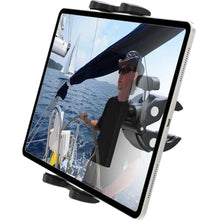 Load image into Gallery viewer, Wukanleng Tablet Holder for Boat Helm Bar Post Rod, 360 Rotation Universal Boat Handlebar Clamp Mount with Aluminum Alloy Base Compatible with iPad Pro 12.9/Air/Mini, Smartphones More Devices 4-13'', Black_1
