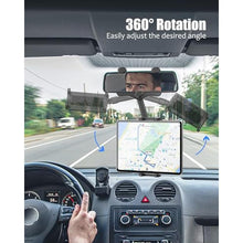 Load image into Gallery viewer, Wukanleng Tablet Holder for Car Rear View Mirror, Retractable Rearview Mirror Phone Mount, 360Rotatable GPS Holder Stand Compatible with iPad Pro 12.9 Air Mini, Samsung Galaxy Z, 4-12.9" Devices, Black_4538
