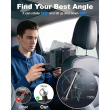 Load image into Gallery viewer, Wukanleng Tesla Back Seat Tablet Mount for Model 3/Y, [Anti-Drop] Tesla Headrest iPad Holder with 360 Adjustable Road Trip Essentials for Kids Fits All 4.7-12.9'' Devices, Black_5028
