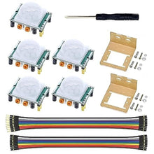 Load image into Gallery viewer, WWZMDiB 5 Pcs PIR Sensor Compatible with HC-SR501 PIR Motion Module for Arduino Raspberry Pi STM32 (Comes with 2 Dedicated Cases), rawmetal_1
