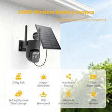 Load image into Gallery viewer, WY-LINK Solar Camera Outdoor Wireless, 360 Wi-Fi Home Security Cameras, Black_174
