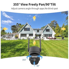 Load image into Gallery viewer, WY-LINK Solar Camera Outdoor Wireless, 360 Wi-Fi Home Security Cameras, Black_175
