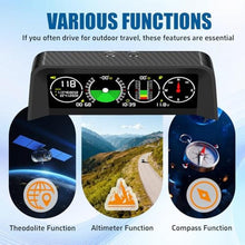 Load image into Gallery viewer, X60 Pro Car Inclinometer for Off-Road, GPS Speedometer MPH KMH with Compass, Multi-Functional Digital HUD, Compass /GPS Time/Latitude &amp; Longitude/Altitude/ Speed/ Vehicle Inclinometer 6-in-1_23
