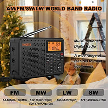 Load image into Gallery viewer, XHDATA D109 Portable Shortwave Radio AM FM SW LW World Band Radio DSP Good Recepton Radio with Great Sound Mp3 Speaker Alarm Clock Sleep Function TF Card Support Function_815
