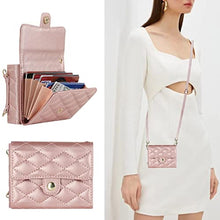 Load image into Gallery viewer, XIMAND for Samsung Galaxy Z Flip 7 Accordion Crossbody Wallet Case, 4 Card Slots, RFID Blocking, and Adjustable Strap - Stylish and Versatile Accessory.(Rose Gold), RoseGold_4418
