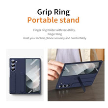 Load image into Gallery viewer, XIMAND for Samsung Galaxy Z Fold 7 Protect Case with Wristband Stand,Bulit-in Screen &amp; Lens Protection Shockproof Full Body Drop Fall Protection.(Blue)_4382

