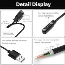 Load image into Gallery viewer, Xininyia [2 Pack, USB C+USB-A] Compatible with PLAUD Note AI Vioce Recorder Charging Cable, 4 Pin Magnetic USB Charger Charging Cable for PLAUD Note Charger, BlackBlack_1523
