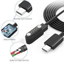 Load image into Gallery viewer, Xininyia [2 Pack, USB C+USB-A] Compatible with PLAUD Note AI Vioce Recorder Charging Cable, 4 Pin Magnetic USB Charger Charging Cable for PLAUD Note Charger, BlackBlack_1524
