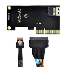 Load image into Gallery viewer, Xiwai PCI-E 3.0 4.0 to SFF-8654 Slimline SAS Card Adapter and U.2 U2 SFF-8639 NVME PCIe SSD Cable for Mainboard SSD, BlackCableAdapter_1
