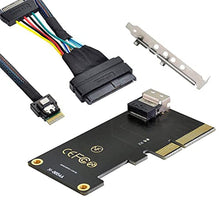 Load image into Gallery viewer, Xiwai PCI-E 3.0 4.0 to SFF-8654 Slimline SAS Card Adapter and U.2 U2 SFF-8639 NVME PCIe SSD Cable for Mainboard SSD, BlackCableAdapter_2884
