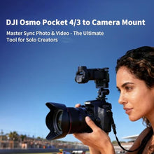 Load image into Gallery viewer, XIXAN DJI Osmo Pocket 4/3 Camera Mount Adapter Accessories for Sync Videography &amp; Photography, Expansion Cage with Cold Shoes &amp; 1/4" Screw Hole, 180 Tilts Adjustable, Perfect for Solo Content Creator, black_3457
