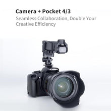 Load image into Gallery viewer, XIXAN DJI Osmo Pocket 4/3 Camera Mount Adapter Accessories for Sync Videography &amp; Photography, Expansion Cage with Cold Shoes &amp; 1/4" Screw Hole, 180 Tilts Adjustable, Perfect for Solo Content Creator, black_3458
