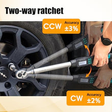 Load image into Gallery viewer, XLIT 1/2 Digital Torque Wrench Set 7.5-250.8 ft-lb/10.2-340 Nm, 2% Accuracy, LED &amp; Buzzer Alerts, with 3 Adapters (1/4", 3/8"&amp; Extension Bar), Industrial CR-V Steel for Car, Motorcycle, Bike Repair, Black_5467
