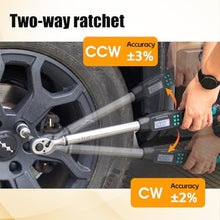 Load image into Gallery viewer, XLIT 1/2 Digital Torque Wrench Set 8.9-295 ft-lb/12-400 Nm, 2% Accuracy, LED &amp; Buzzer Alerts, with 3 Adapters (1/4", 3/8"&amp; Extension Bar), Industrial CR-V Steel for Car, Motorcycle, Bike Repair, Black_5458
