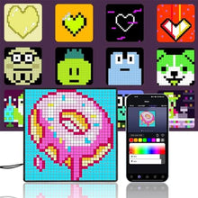 Load image into Gallery viewer, XNREOZLM LED Pixel Art Display, Smart Digital Lamp Set with Calendar, Matrix Panel, APP Control, DIY Patterns, Text Programmable Led Sign for Game Room Accessories &amp; Decor, 32x32 Pixel Panel, black_1
