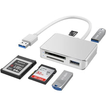 Load image into Gallery viewer, XQD/SD/Micro SD Card Reader, Memory Multi-Card Reader/Writer/Adapter with 2 USB3.0 Port, Support Sony G/M Series Lexar 2933x/1400x USB Mark XQD Card, SD/SDHC/TF Card for Windows/Linux/Mac OS/Vista_1
